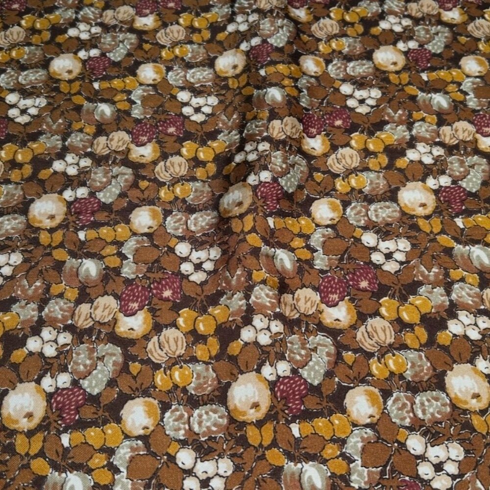 Vintage Liberty of London All Silk Scarf Brown Tones 22.5" x 23.5" - Picture 4 of 7